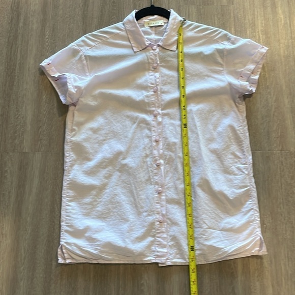 Stark X Women Button Front Shirt XS Pink 100% Cotton Lightweight Contemporary - Picture 13 of 14